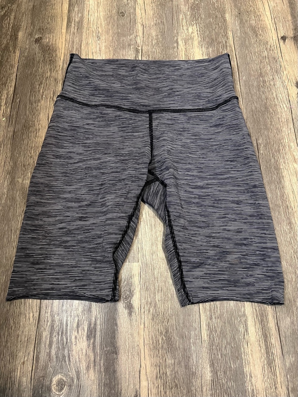 Lululemon Wunder Under Hi-Rise Half Tight Black Slate Bike Shorts Altered